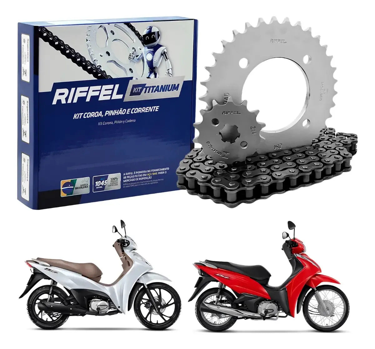 Kit Relação Transmissão Biz 125 Biz 110i Riffel 2005 A 2026