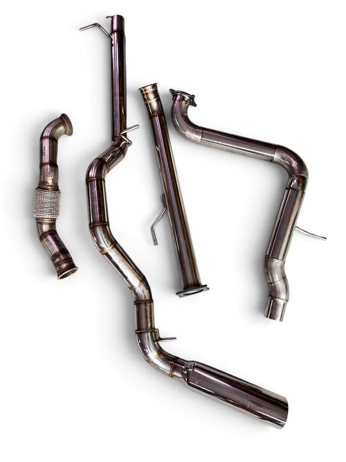 Escapamento Full Inox 304 + Downpipe Amarok V6 3.0 TDI – Valvulado ou Direto, Saída Lateral Ponteira 4"