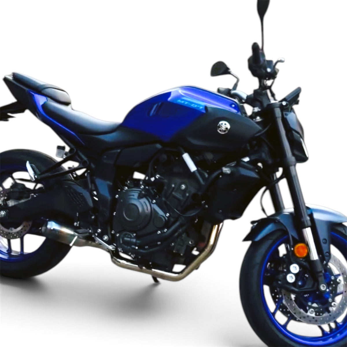 Yamaha MT-07 azul com escapamento full Expard HP em inox