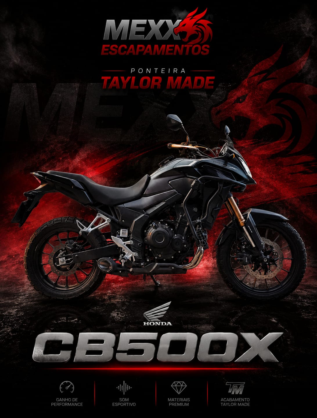 Slip-On Deportivo Honda CB 500F y CB 500X Taylor Made Mexx
