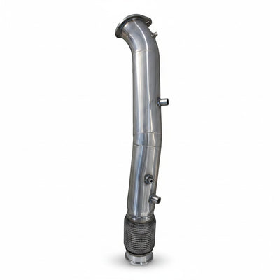 Downpipe RockStar Performance para Amarok 2.0 em aço inox 304 com acabamento polido e alta performance