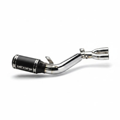 Escapamento esportivo RockStar Performance para CB 1000R com ponteira preta e tubo em aço inox polido