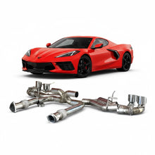 Carregar imagem no visualizador da galeria, Escapamento esportivo RockStar Performance em inox com válvula para Corvette C8, exibindo design de alta performance.
