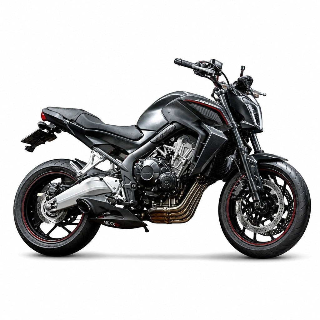 Ponteira de escapamento esportivo RockStar Performance em aço inox para moto Honda CB 650F preta