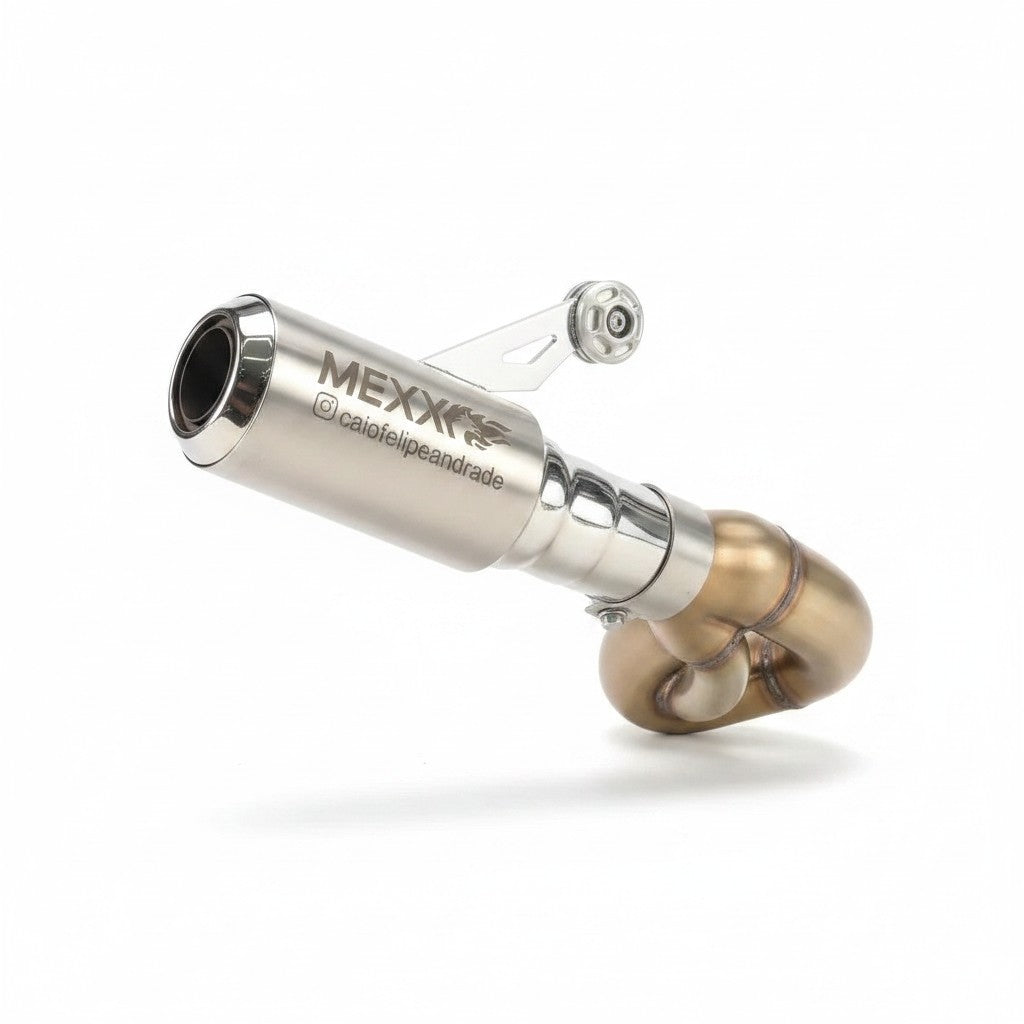 Ponteira esportiva RockStar Performance Mexx em aço inox para BMW S1000RR com solda TIG e acabamento premium