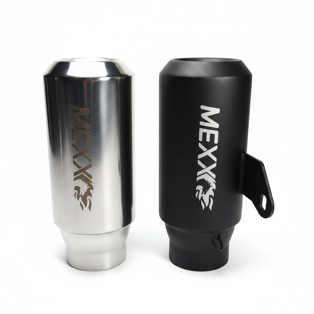 Ponteiras esportivas RockStar Performance Mexx em aço inox polido e preto fosco para moto CB 1000R