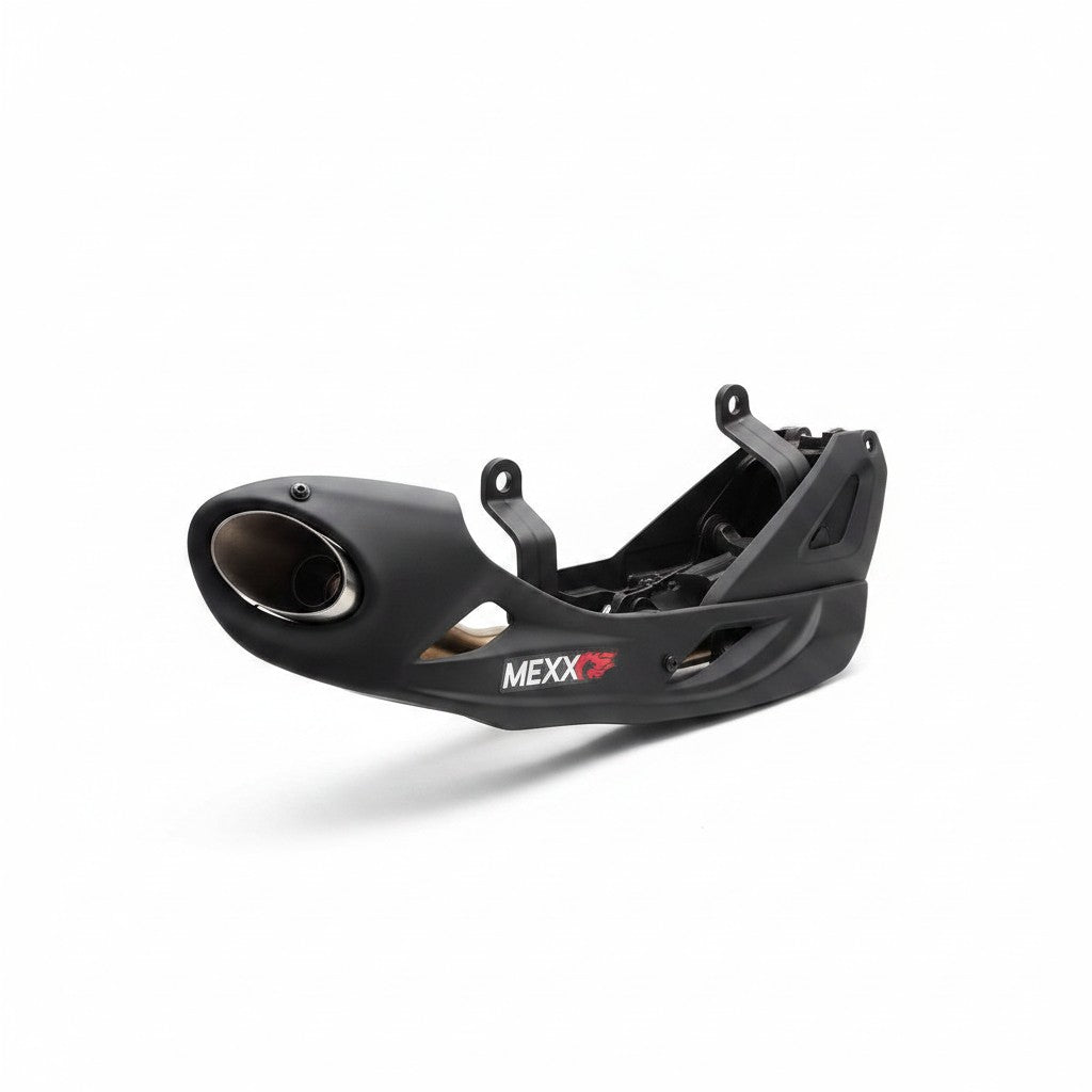 Ponteira esportiva RockStar Performance para Yamaha MT-07 em aço inox com acabamento preto fosco e design aerodinâmico