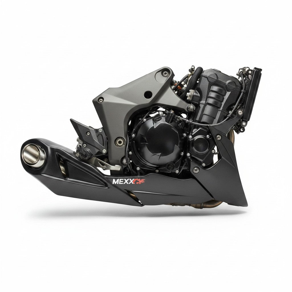 Ponteira esportiva RockStar Performance para Kawasaki Z1000 em aço inox preto com design Taylor Made