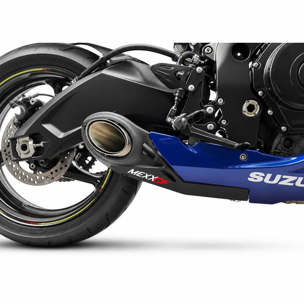 Ponteira esportiva RockStar Performance em aço inox para Suzuki Srad Gsxr com acabamento premium e solda TIG