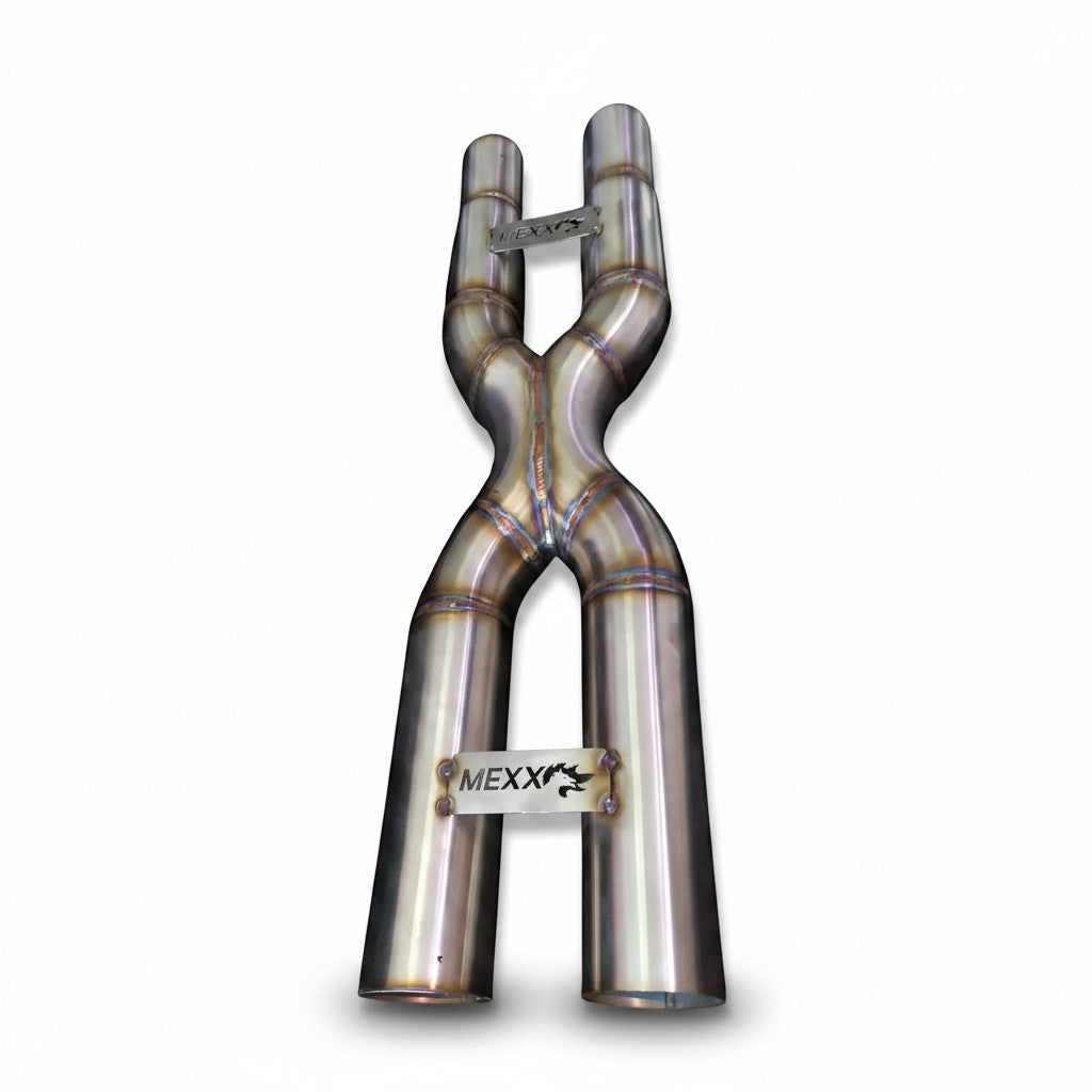 Xpipe RockStar Performance em aço inox 304 para Ford Mustang GT, com soldas reforçadas e design de alta performance.